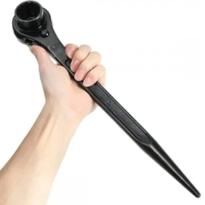 Image of Podger Spanner, Ratchet Steel Erect Spanners Scaffold Erecting Ratcheting Socket Wrench Tools for Car Repair, Carpentry (13 17mm)