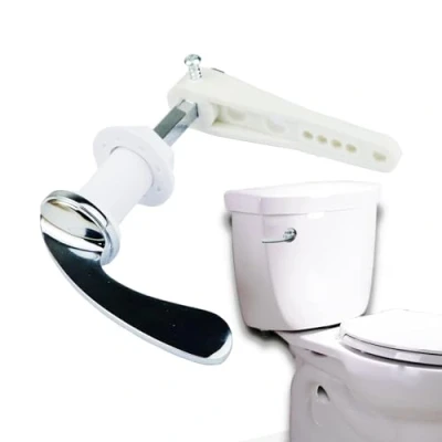 Image of Toilet Flush Handle, Handle Replacement, Universal Fit Cistern Chrome Plated Replacement Metal Lever for Wc Tank