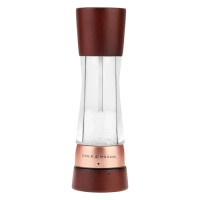 Image of Cole &amp; Mason Derwent Chestnut Rose Gold 190mm Salt Mill