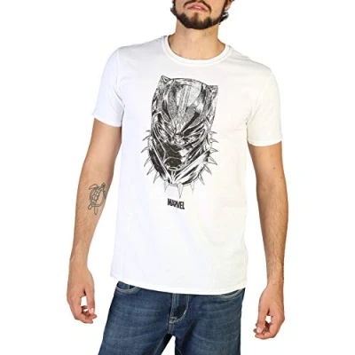 Image of Black Panther Men&#039;s MASK T Shirt, White (White White), Small