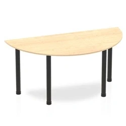 Image of Impulse 1600mm Semi Circle Table Maple Top Black Post Leg