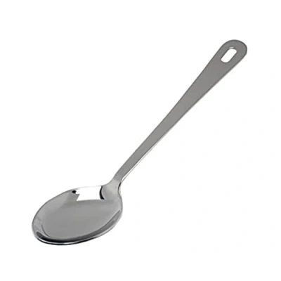 Image of Genware 300010 Stainless Steel Serving Spoon with Hanging Hole, 10 inches Length