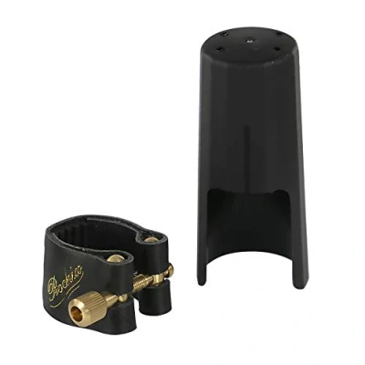 Image of Rochix Genuine Leather Ligature and Plastic Cap for Soprano Saxophone Sax