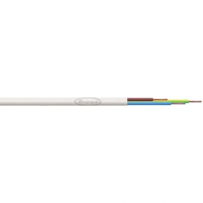 Image of Merriway BH01456 3 Core Round Flex Cable, 2183Y 1.0mm White, 10 Metres (33 feet)