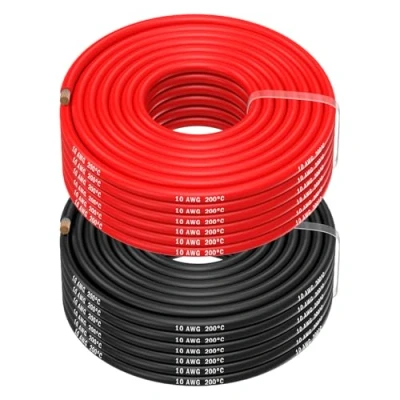 Image of 10 Gauge Wire by MMOBIEL AWG Silicone Cable, 2 x 65.6ft (20m) (1 Red &amp; 1 Black) Tinned Copper Battery Wire, Flexible High Temp Electrical Cable Automotive, RC, 3D Printers, Drones, LED, Speakers