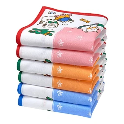 Image of merrysquare Child handkerchiefs 100% Cotton 6 units 10&quot; square Toffee Model