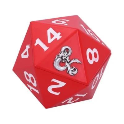 Image of Nemesis Now Dungeons &amp; Dragons D20 Dice Storage Box, 13.5cm, Resin, Red, Officially Licensed D&amp;D Merchandise, 20 Sided Cast in the Finest Expertly Hand Painted