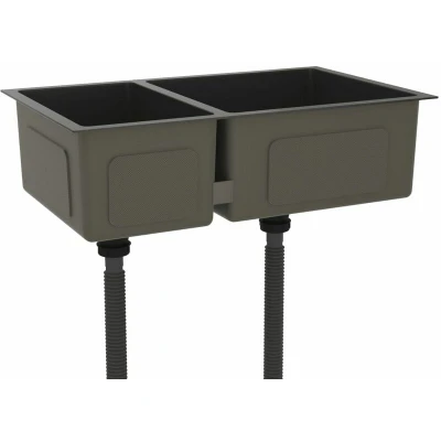 Image of vidaXL Kitchen Sink Black Stainless Steel