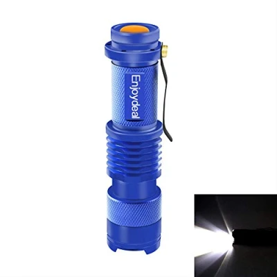 Image of XUPHINX Mini Flashlight,Q5 LED 1200 Lumen AA/14500 Ultra Bright, Portable Torch Light For Cycling/Camping/Hiking,Blue