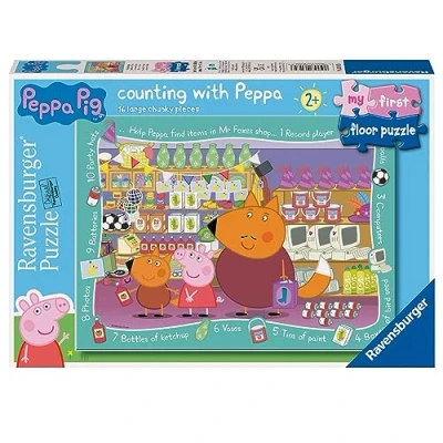 Image of Ravensburger Peppa Pig First Floor Jigsaw Puzzle 16 Pieces Kids Age 24 Months (2 Years)