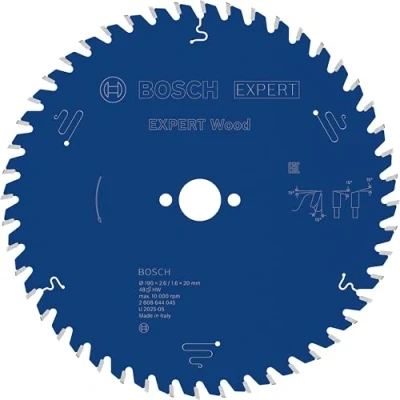Image of Bosch 2608644045 EXWOH 48 Tooth Top Precision Circular Saw Blade, 0 V, Blue