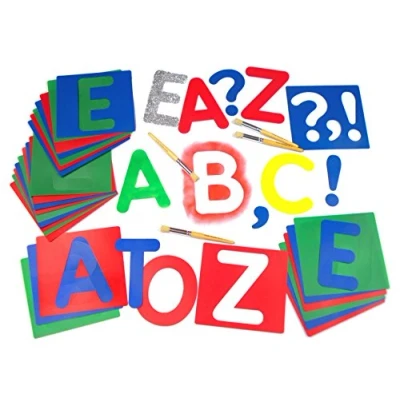 Image of Major Brushes Washable Upper Case Letter Stencils Pack of 27