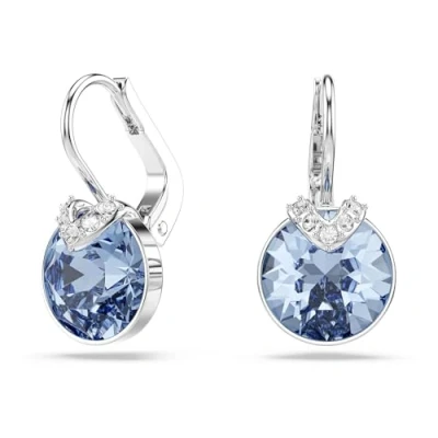 Image of Swarovski Silver Bella Blue Round Drop Earrings