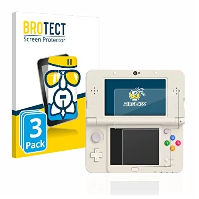 Image of brotect Glass Screen Protector Film compatible with Nintendo New 3DS (3 Pack) Foil 9H Protection [Scratch Resistant, High Clarity]