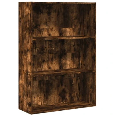 Image of vidaXL Bookcase Storage Rack Cabinet Bookshelf Smoked Oak Engineered Wood, 80x30x114 cm, Versatile for Living Room, Bedroom, Hallway