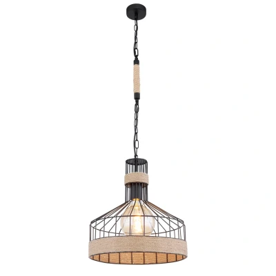 Image of Halia 35cm Wire Frame Pendant Ceiling Light Matt Black 1x E27
