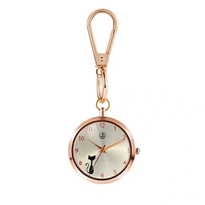 Image of JewelryWe Novelty Key Chain Watch Cute Cat Animal Ring Quartz Pocket FOB Clip on Watch, for Men Women