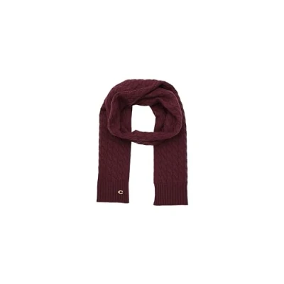 Image of Coach Women&#039;s Cable Knit Scarf, Oxblood, One Size