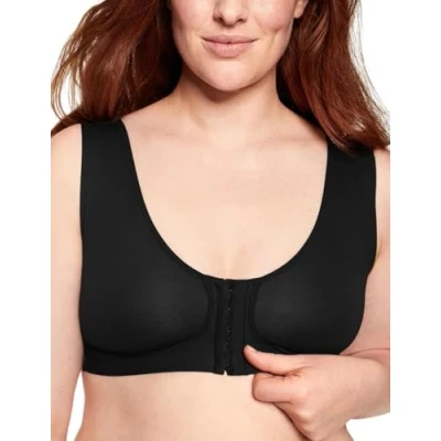 Image of Naturana Wellness Front Fastening Soft Cup Bra Black 36A