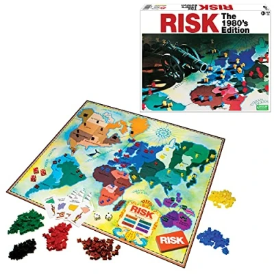 Image of Risk The 1980&#039;s Edition with Original Artwork and Components by Winning Moves Games USA, Strategy Board Game of World Domination for 2 to 6 Players, Ages 8+
