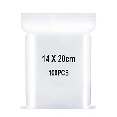 Image of Resealable Clear Plastic Bags, Sealed Bag, Storage Press Seal Thickening and Durable, Apply to Kitchen, Office Supplies, Stationery ect. 5.5x7.9&quot;(14x20cm) 100PCS