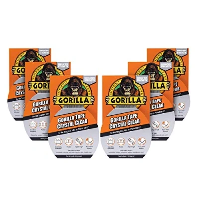 Image of Gorilla 3044701 Tape Duct Crystal Clear 48mm x 8.2m (Pack of 6)