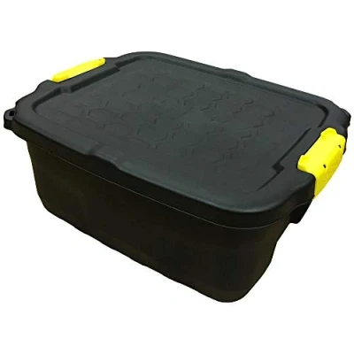 Image of Strata Heavy Duty Black Storage Crate &amp; Lid (24 Litre)