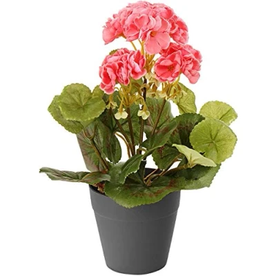 Image of Best Artificial 24cm Geranium Plug Plant Pot NOT Included (Pink)