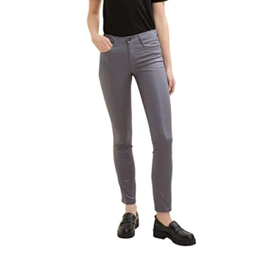 Image of TOM TAILOR Ladie&#039;s 1034226 Alexa Slim Jeans Coated, 15417 Evident Anthracite, 33W / 32L