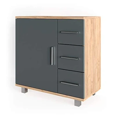 Image of Vicco Sink base cabinet Ilias, Oak/Anthracite, 60 x 60.8 cm