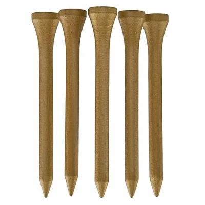 Image of 100 PCS Bamboo Golf Tees Multiple Colours &amp; Sizes Eco Friendly Sustainable (70mm Gold)