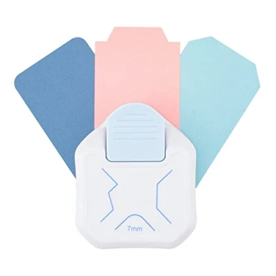 Image of Vaessen Creative 3 in 1 Journal Punch Card Making Supplies Corner Cutter for Tabs, Labels, Scrapbooks, Planners and Crafting, White Blue, ø7 mm