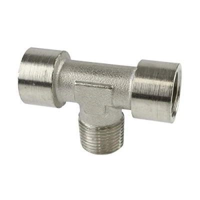 Image of 3/8&quot; BSP Tee Piece Fitting Air/Hydraulic Line Female Male FT064