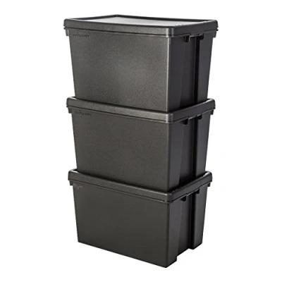 Image of Wham Bam Recycled Storage Box and Lid Black 62Ltr