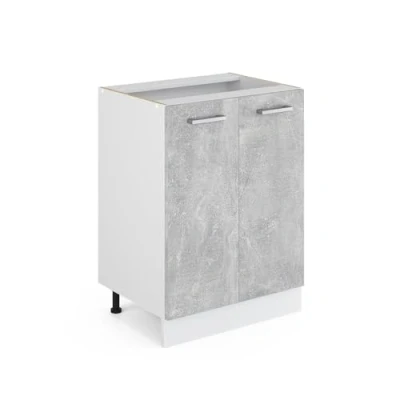 Image of Vicco Kitchen base cabinet Raul, Concrete/White, 60 cm without worktop