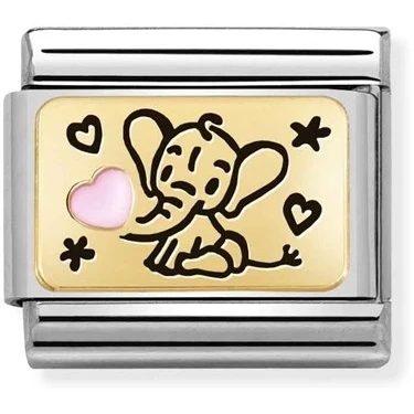 Image of Nomination Gold Pink Elephant Charm