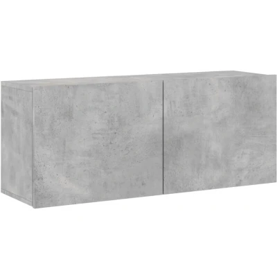 Image of vidaXL TV Cabinet Wall mounted Concrete Grey 100x30x41 cm