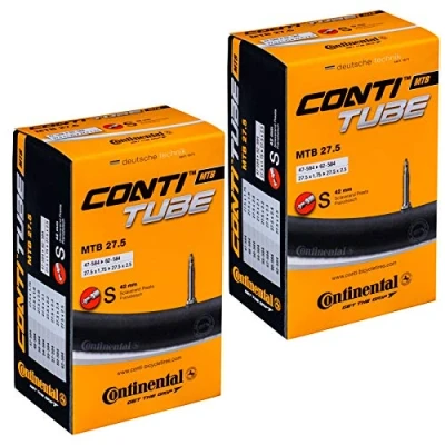 Image of 2 x Continental MTB 27.5 Mountain Bike inner tube Presta Valve 650B,Black,27.5&quot;