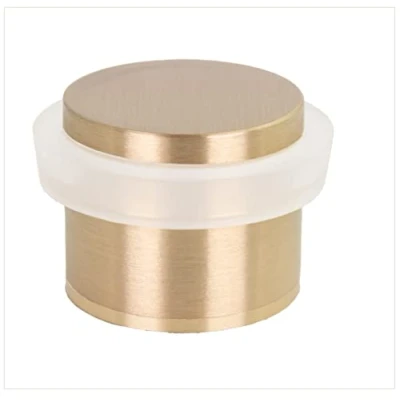 Image of EVI Herrajes, Adhesive Door Stop with Threaded Base, Matte Brass, White Rubber, Ref I 191/24x19 B DUAL LMT