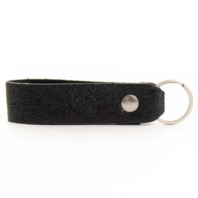 Image of Purapiel Unisex Key Ring Mikeyglam In Black Leather One Size