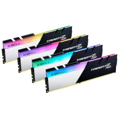 Image of G.SKILL Trident Z NEO Series 32GB (4X 8GB) 288pin SDRAM (PC4 28800) DDR4 3600 CL18 22 42 1.35V Quad Channel Desktop Memory Model F4 3600C18Q 32GTZN, Multi Colour