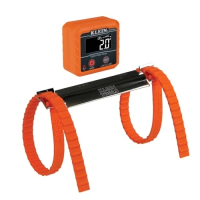 Image of Klein Tools 80035 Level, Digital Electronic Level and Angle Gauge Tool Kit with Plumbers Straps, Measures Angles, Magnetic Base, 2 Piece