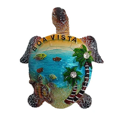 Image of 3D Sea Turtle Style Boa Vista Cape Verde Fridge Magnet Souvenir Gift Refrigerator Decor Magnetic Sticker Collection