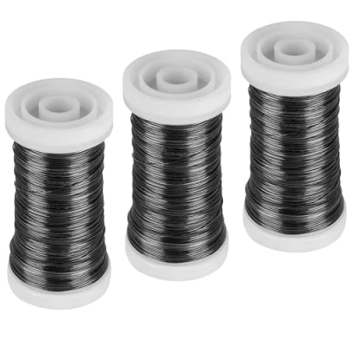 Image of ECENCE 3x Myrtle Wire annealed iron in the color Black Craft wire, flower Binding winding per roll 3x109yrd Florist