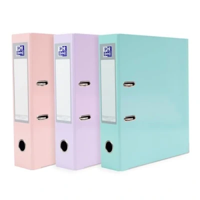 Image of Oxford A4 Lever Arch Files, Pastel Pack of 3, Heavy Duty Folders
