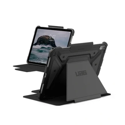 Image of URBAN ARMOR GEAR UAG Designed for iPad Air 11&quot; Case (6th Gen 2024, M2) A2902, A2903, A2904 Rugged Auto Sleep/Wake Folio Cover w/Pencil Holder &amp; Multi Angle Adjustable Stand, Metropolis SE Black