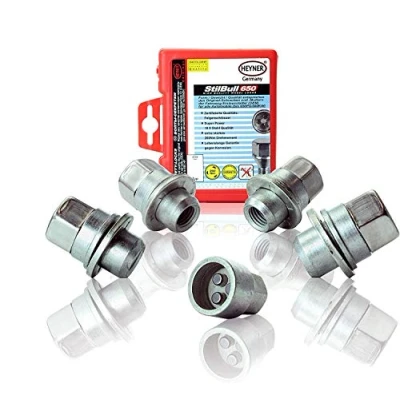 Image of Heyner Wheel Locking Nuts M12x1,5 Fits Jaguar XJ Set 4 Locks Alloys Antitheft Protection Bolts GHB