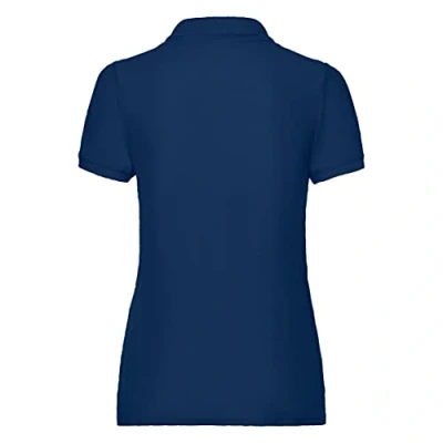 Image of Fruit of the Loom Womens Lady Fit 65/35 Short Sleeve Polo Shirt (Navy) Size X Small