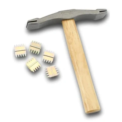 Image of Footprint Scutch Hammer and Combs Set Masonry/Bricklaying Tools. Double Ended. 5 Included. Comfortable Hickory Handle. Essential Builders Hand Tools for a bricky/Bricklayer or Stone Mason.