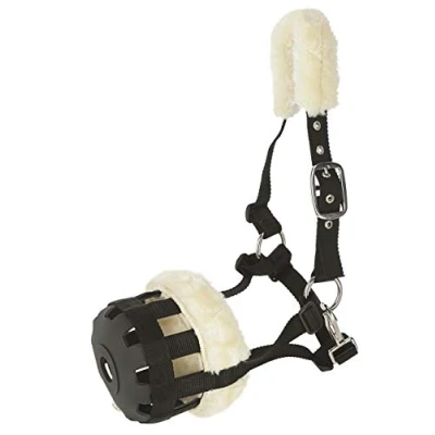 Image of Kerbl 3222143 Muzzle Teddy Fleece, Nylon, Black, Pony